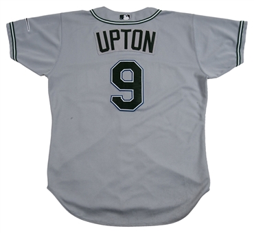 2004 B.J. Upton Game Used Tampa Bay Devil Rays Road Jersey  (MEARS)